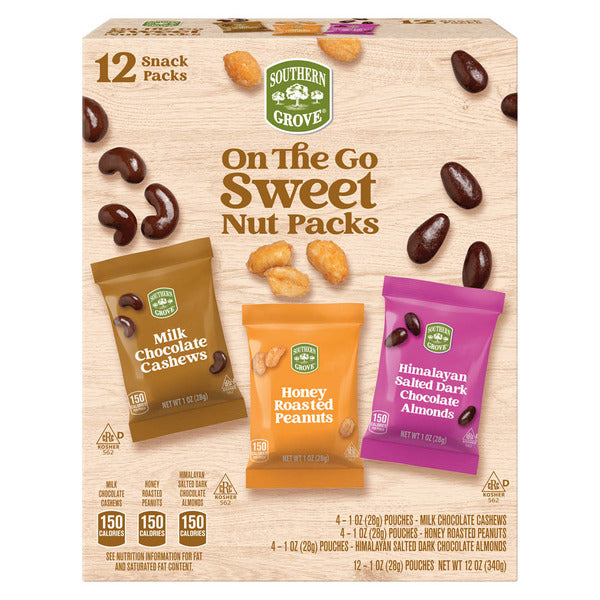 Southern Grove On The Go Sweet Variety Nut Packs, 12 Snack Packs