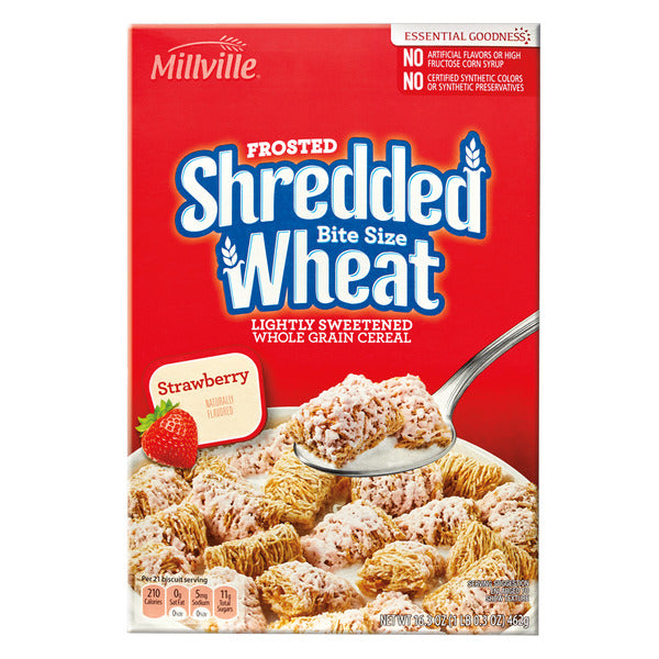 Millville Strawberry Frosted Shredded Wheat Cereal