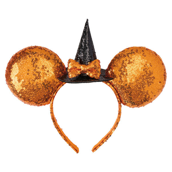 Licensed Orange/Black Halloween Mickey Ears
