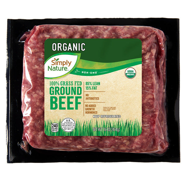 Simply Nature Organic Grass Fed 85% Lean Ground Beef