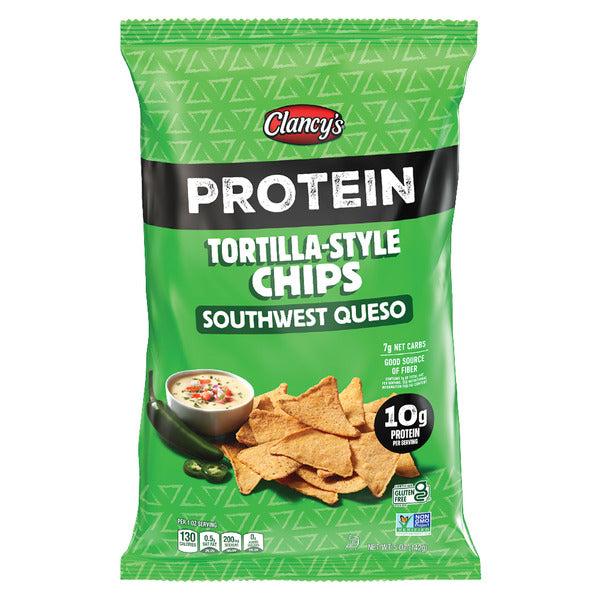 Clancy's Protein Tortilla Chips, Southwest Queso