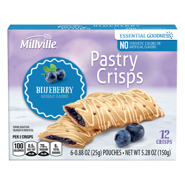 Millville Blueberry Pastry Crisps, 6 count