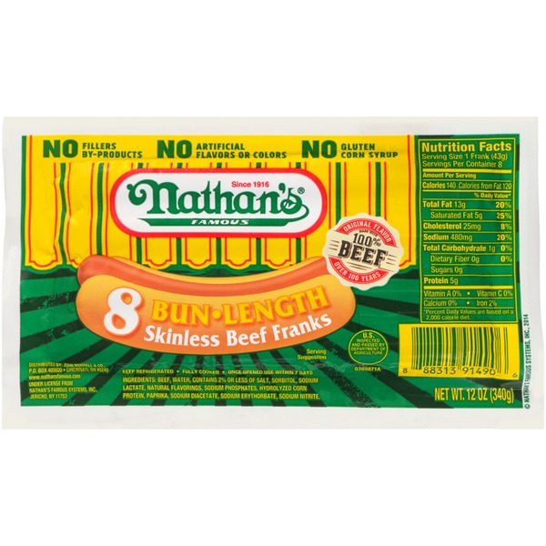 Nathan's Beef Hot Dogs