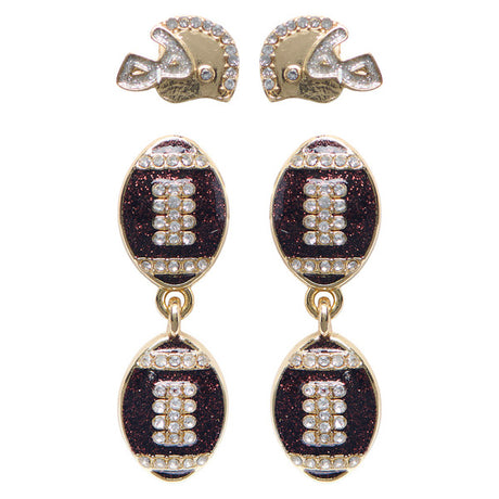 Serra Game Day Accessor, Football, 2pk Earring