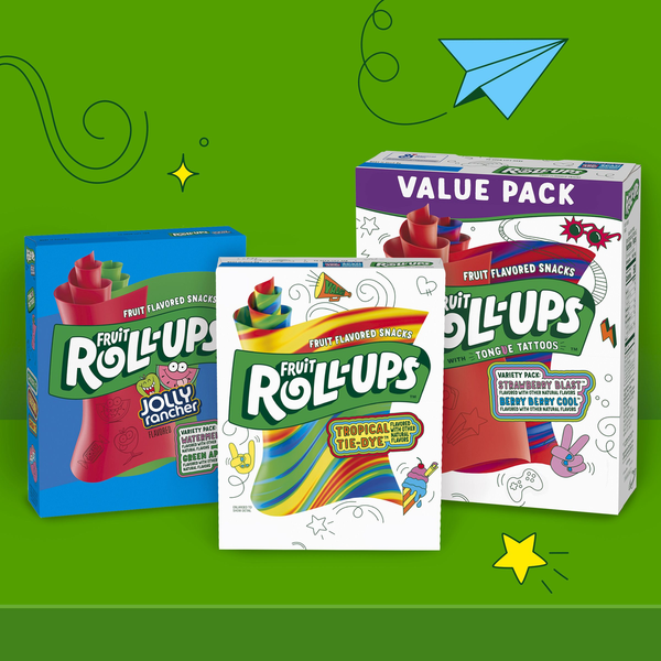 Betty Crocker Tongue Tattoos Fruit Roll-Ups Variety Pack, 10 count