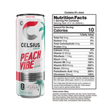 Celsius Peach Vibe White Peach Sparkling Energy Drink