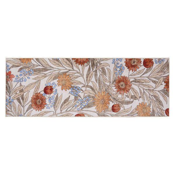 Kirkton House 2x6 Crystal Print Runn, Beige, Botanical