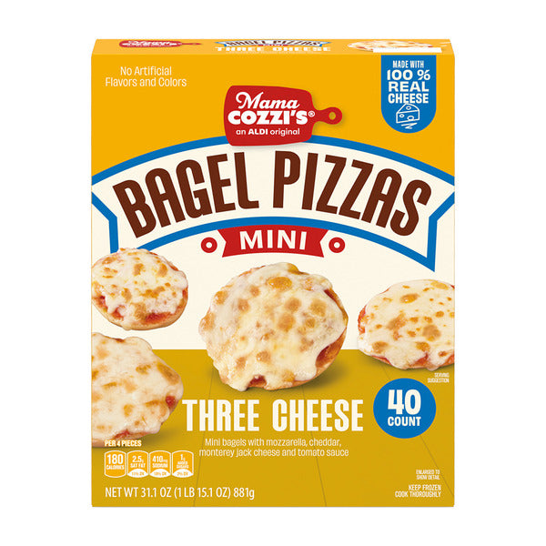 Mama Cozzi's Pizza Kitchen Three Cheese Mini Pizza Bagels - 40 Count