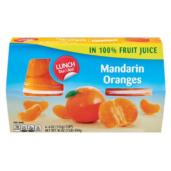 Aldi Fruit Bowls Mandarin Oranges in 100% Juice, 4 pack