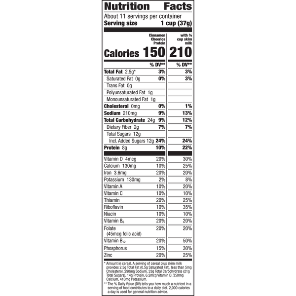 General Mills Cinnamon Protein Cheerios Family Size 15 oz