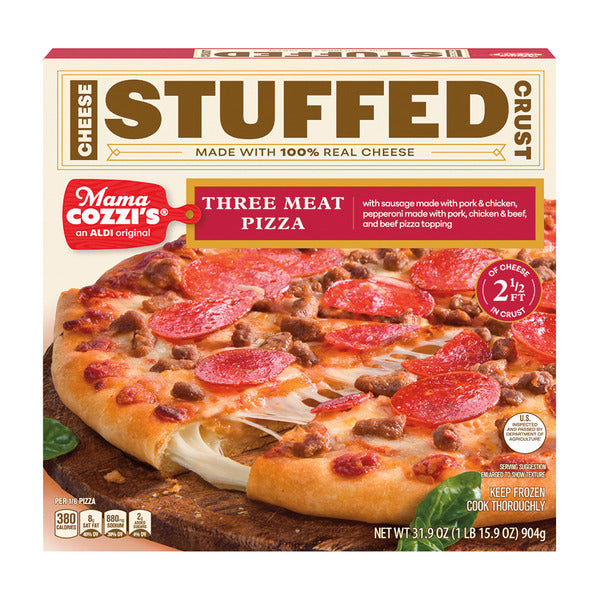 Mama Cozzi's Pizza Kitchen Cheese Stuffed Crust Three Meat Pizza, 31.9 oz