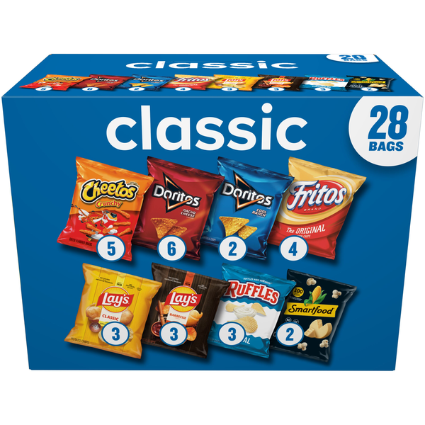 Frito Lay Party Size Classic Mix Chip Variety Pack, 28 count