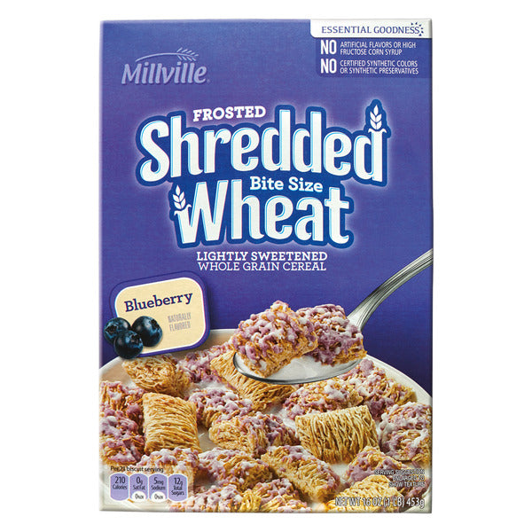 Millville Blueberry Frosted Shredded Wheat Cereal