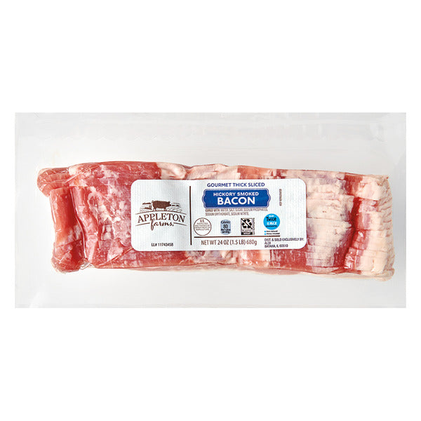 Appleton Farms Thick Sliced Flavrd Bacon, Hickory