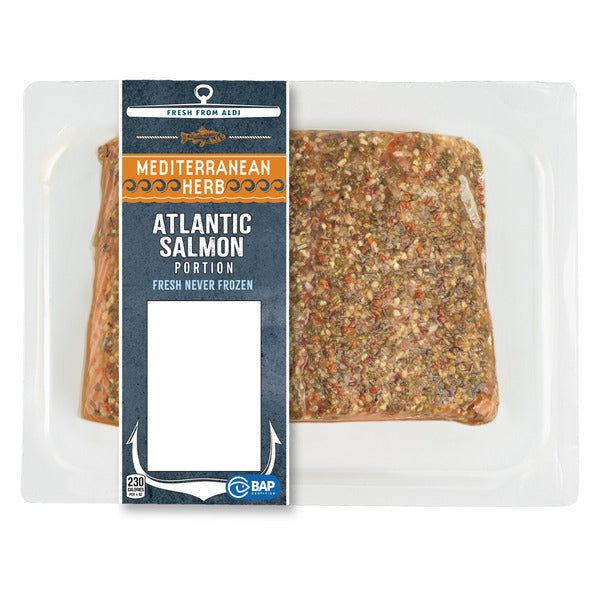 Mediterranean Herb Atlantic Salmon Portion, per lb