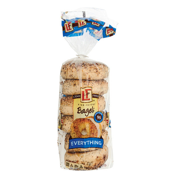 L'oven Fresh Everything Pre-Sliced Bagels - 6 Count