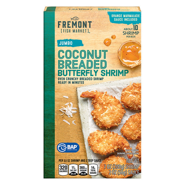 Fremont Fish Market Jumbo Coconut Breaded Butterfly Shrimp