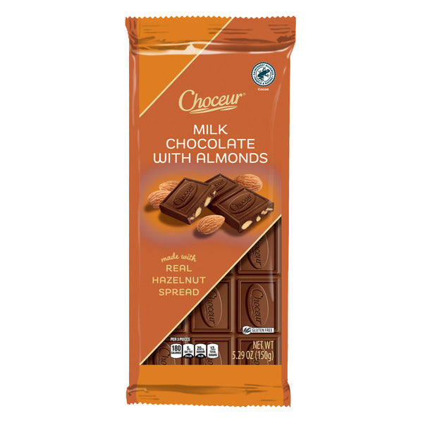 Choceur Milk Chocolate Bar with Almonds