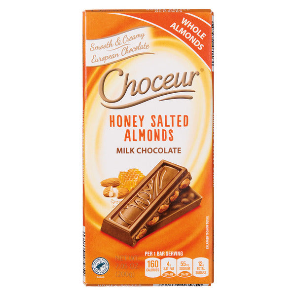 Choceur Milk Chocolate Bar with Honey Salted Almonds
