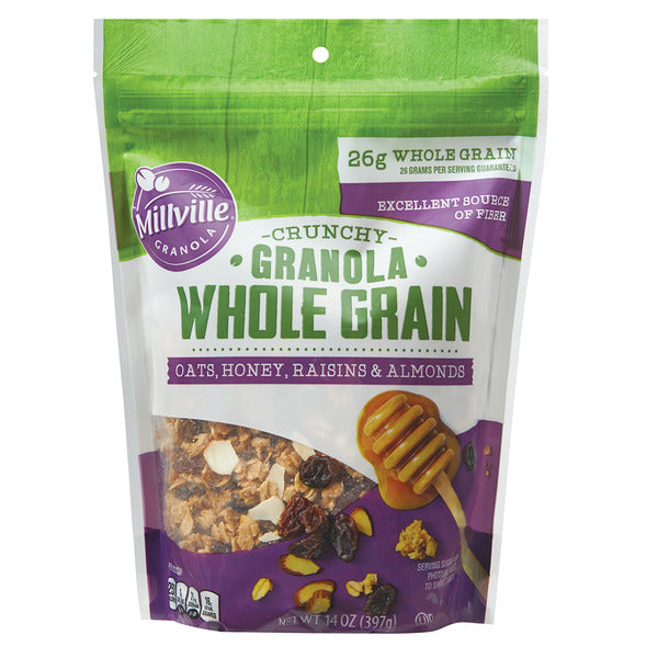 Millville Whole Grain Oats, Raisins, Almonds and Honey Crunchy Granola