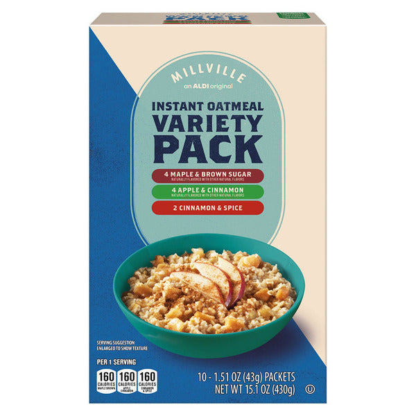 Millville Variety Pack Instant Oatmeal, 10 count