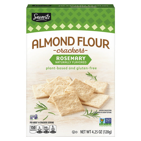 Savoritz Almond Flour Crackers, Rosemary
