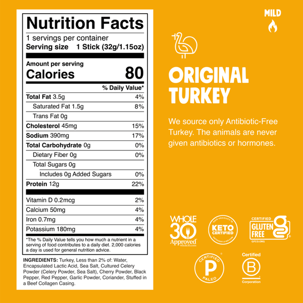 Chomps Original Turkey Meat Stick 1.15 oz