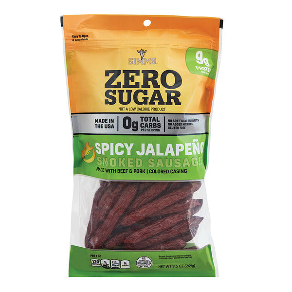 Simms Zero Sugar Spicy Jalapeno Smoked Snack Sticks