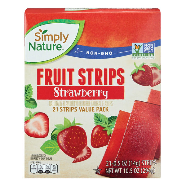 Simply Nature Strawberry Fruit Strips, 21 count