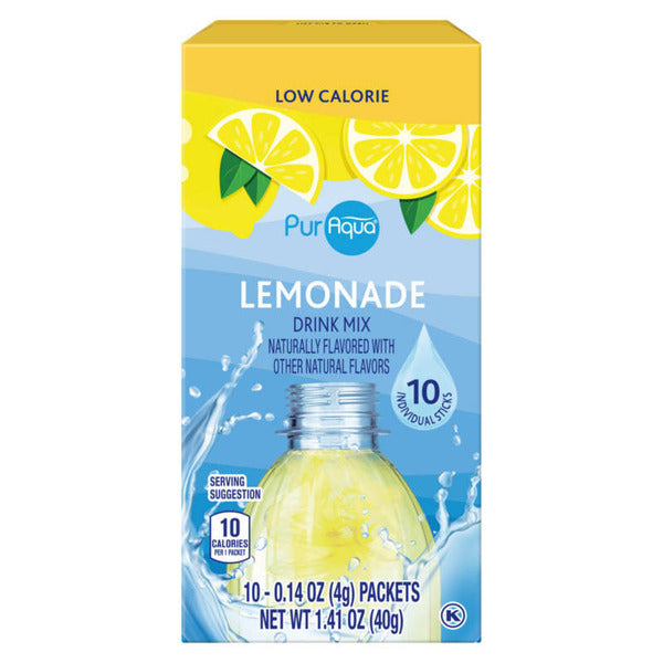 Puraqua Lemonade Drink Mix, 10 count