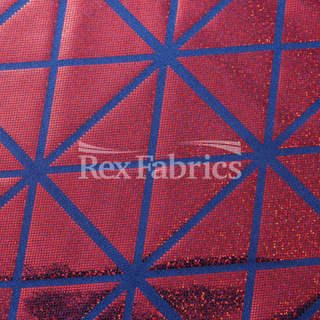 Laser Tag Foil Nylon Spandex Fabric - Assorted Colors, Geometric Hologram, 58/60" Width (1 Yard)