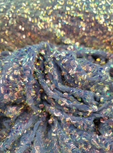 Lavender Sequin Embroidery Stretch Mesh Fabric