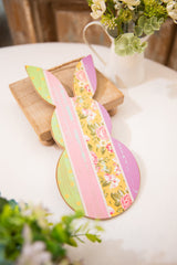 10" Pink/Lavender/Yellow/Green Pattern Rabbit