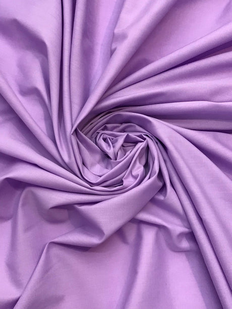 Lilac Poly Cotton Broadcloth Fabric - Lavender, 59/60" Width (1 Yard)