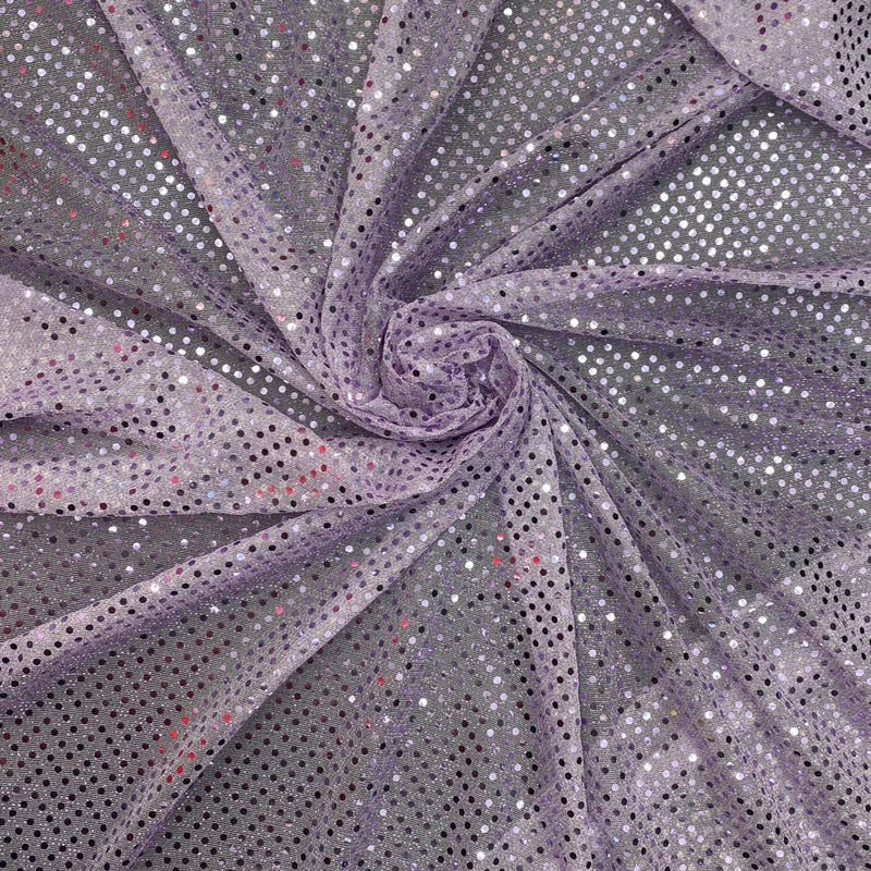 Lavender Small Confetti Sequin Polyester Fabric - Lavender Confetti Dots, 42" Width (1 Yard)