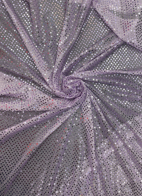 Lavender Small Confetti Sequin Polyester Fabric - Lavender Confetti Dots, 42" Width (1 Yard)