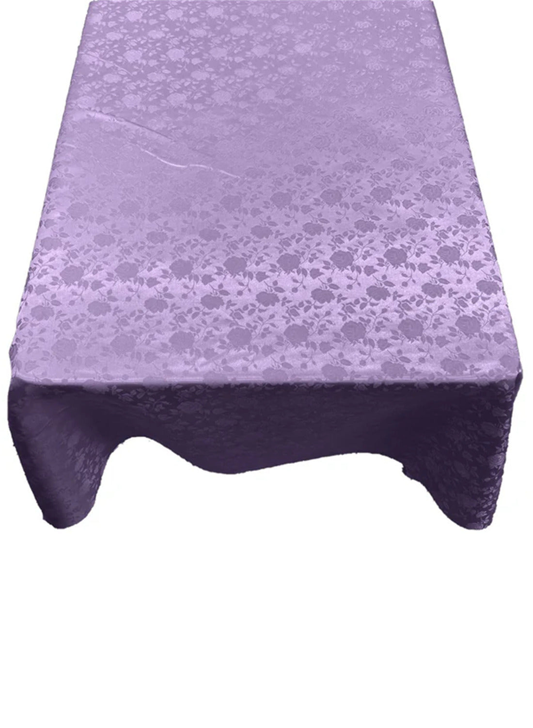 Square Tablecloth Roses Jacquard Satin Fabric - Floral Rose Jacquard, 58" X 58" (1 Piece)