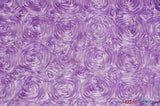 Rosette Satin Polyester Fabric - 3D Satin Floral Embroidery, 52/54" Width (Yards, Bolts, Sample Swatch)