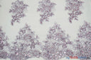 Camilla Embroidery Polyester Fabric - Flower Embroidery With Sequins, Sheer Bridal Lace, 52" Width (1 Yard)
