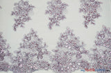 Camilla Embroidery Polyester Fabric - Flower Embroidery With Sequins, Sheer Bridal Lace, 52" Width (1 Yard)