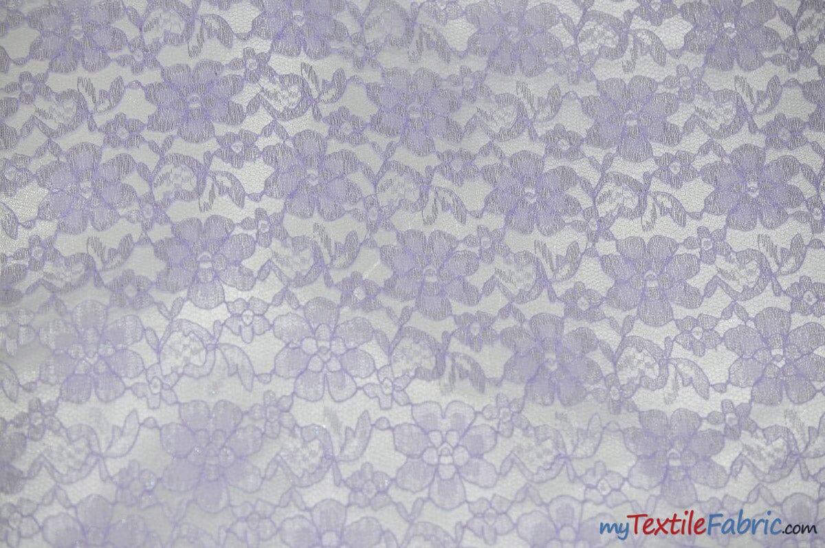 Raschel Lace Polyester Fabric - Floral Sheer Lace, 58/60" Width (1 Yard)