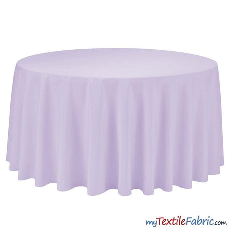 108 Inch Round Polyester Seamless Tablecloth Fabric - Solid Color, 108" Diameter (By Piece)