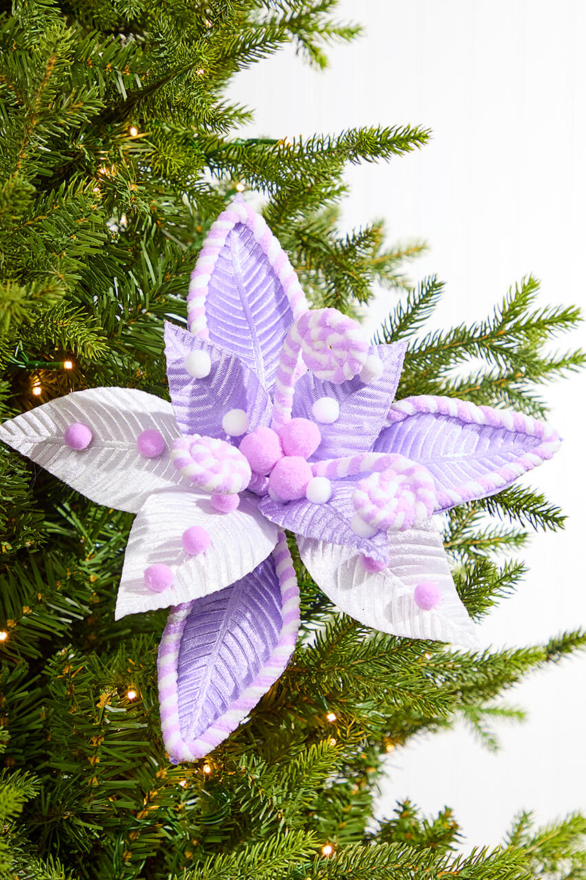 22" Poinsettia Stem - Lavender White
