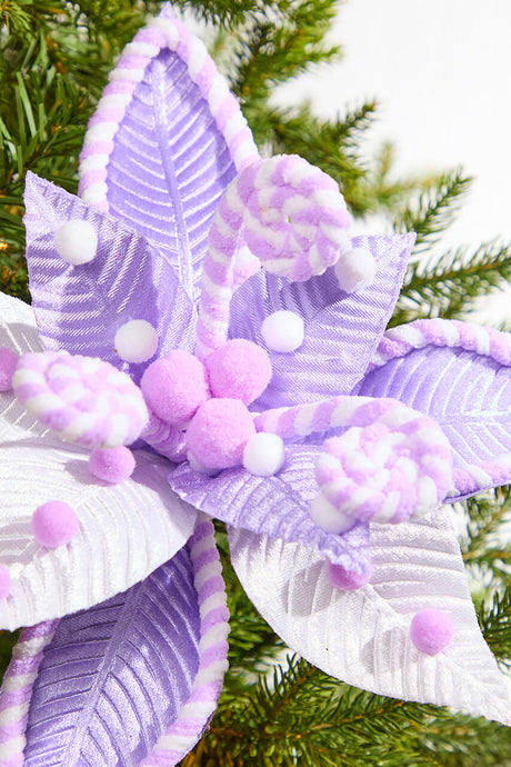 22" Poinsettia Stem - Lavender White
