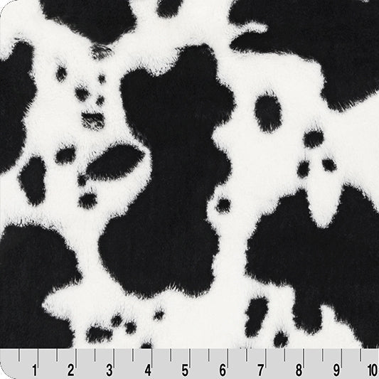 Luxe Cuddle Cow Fabric Snow/Black 58/60"