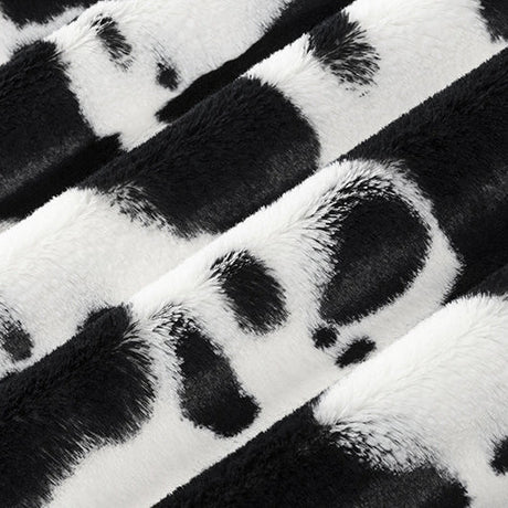 Luxe Cuddle Cow Fabric Snow/Black 58/60"