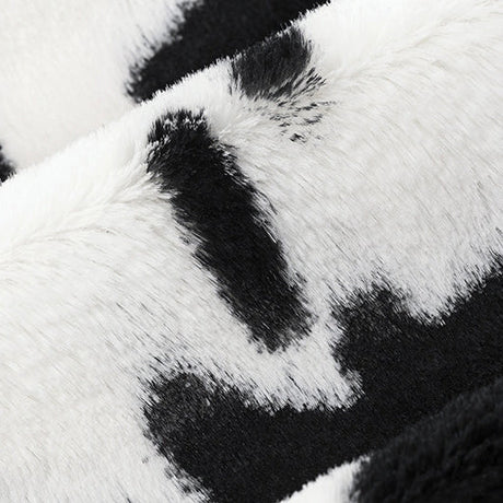 Luxe Cuddle Cow Fabric Snow/Black 58/60"