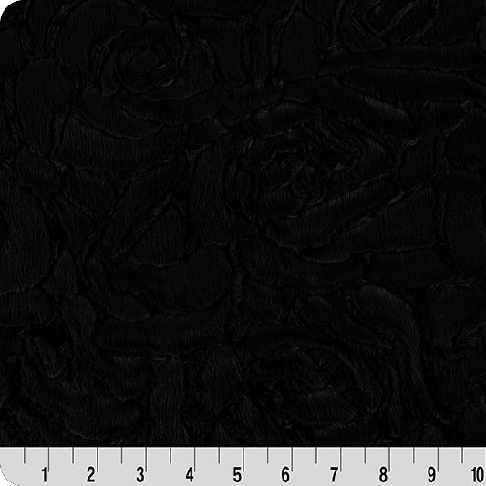 Luxe Cuddle Demi Rose Black Fabric 58-60"