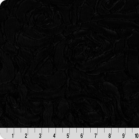 Luxe Cuddle Demi Rose Black Fabric 58-60"