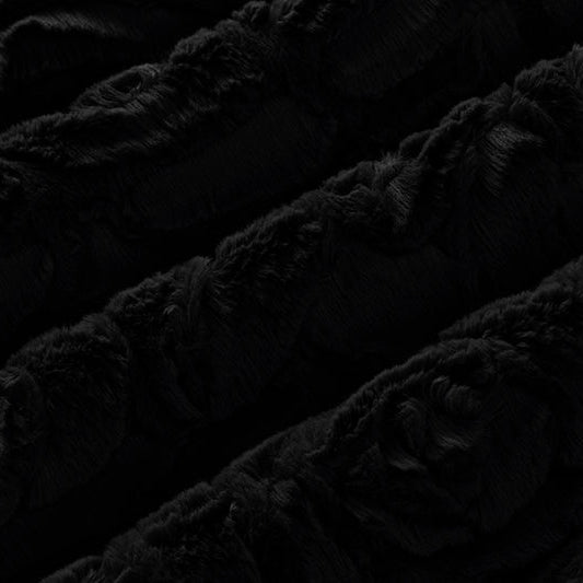 Luxe Cuddle Demi Rose Black Fabric 58-60"